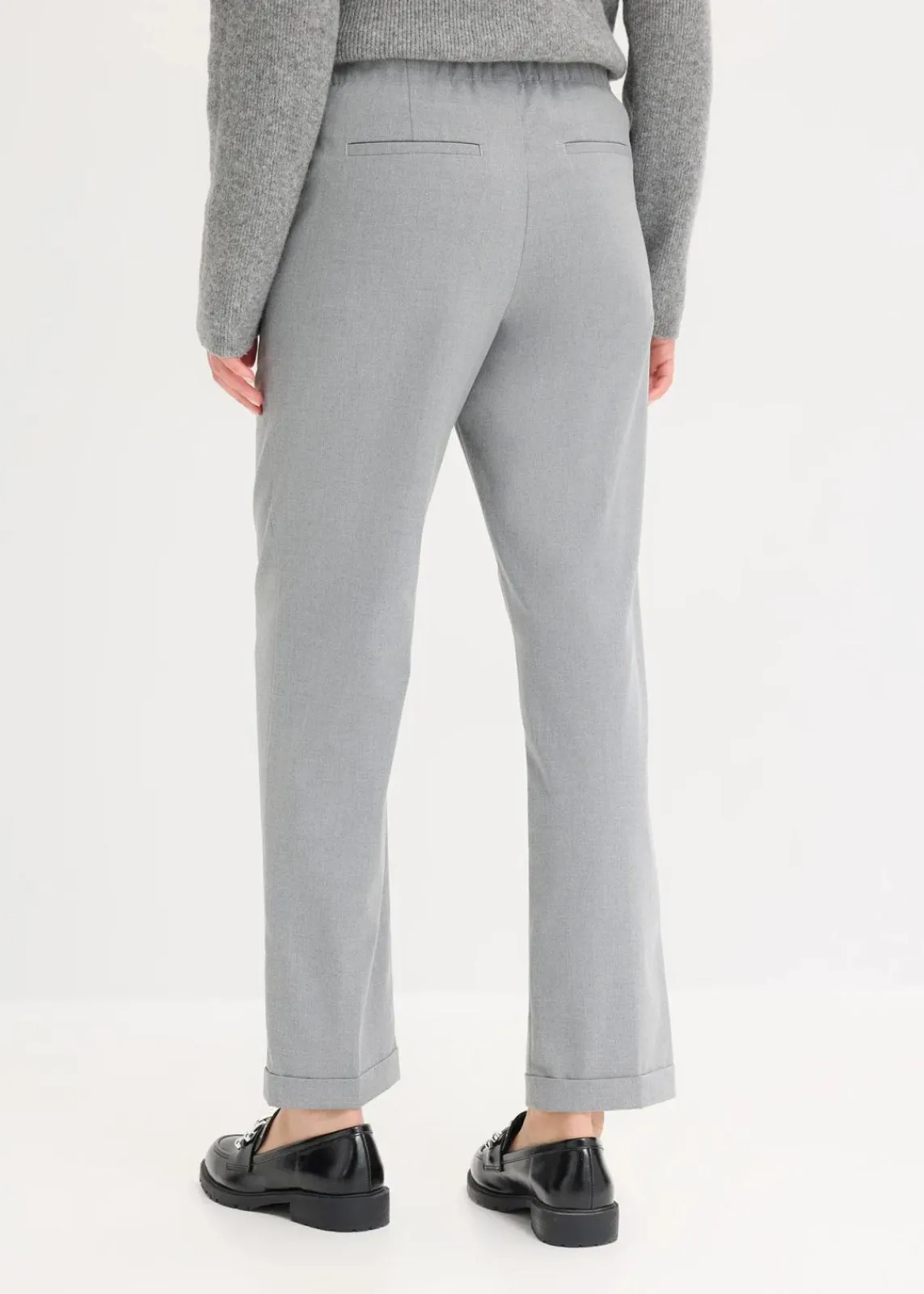 bonprix Hosen|Bekleidung·Kleider^Schlupfhose mit Umschlag grau meliert