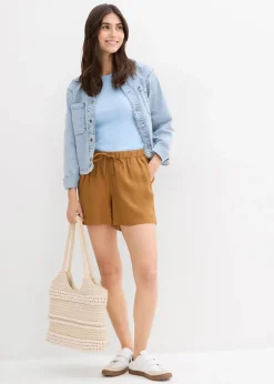 bonprix Nachhaltigere Materialien|Hosen^Schlupf-Shorts cognac braun
