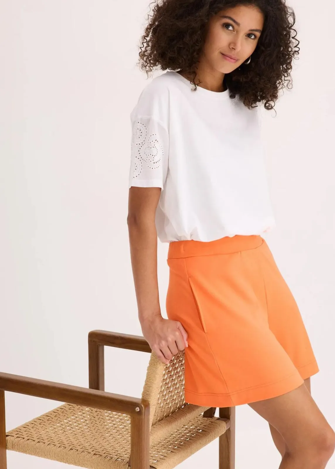 bonprix Bekleidung·Outdoorbekleidung|Bekleidung·Kleider^Schlupf-Shorts aus bequemen Punto di Roma mango