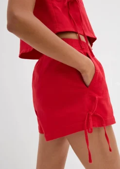 bonprix Nachhaltigere Materialien|Hosen^Schlupf-Shorts aus elastischem Baumwoll-Mix tomatenrot