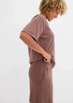 bonprix Hosen|Zweiteiler & Sets^Schlupf-Shorts aus Feinstrick matt braun