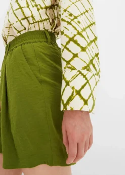 bonprix Bekleidung·Outdoorbekleidung|Bekleidung·Kleider^Schlupf-Shorts aus luftigem Crêpe dunkelmoos