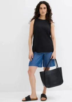 bonprix Hosen|Shorts^Schlupf-Shorts aus Lyocell blau denim