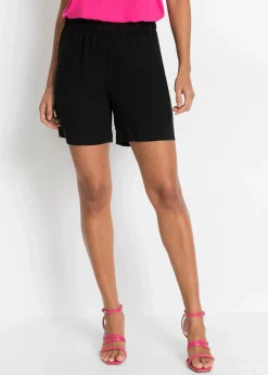 bonprix Shorts|Hosen^Schlupf-Shorts aus Viskose schwarz
