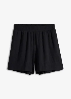 bonprix Bekleidung·Outdoorbekleidung|Bekleidung·Kleider^Schlupf-Shorts mit hohem Bund aus Strukturjersey schwarz