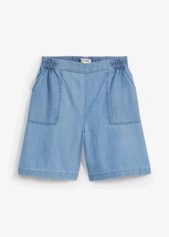 bonprix Hosen|Shorts^Schlupf-Shorts mit kühlendem Leinenanteil hellblau denim