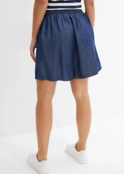bonprix Bekleidung·Outdoorbekleidung|Bekleidung·Kleider^Schlupf-Shorts mit Smockbund dunkelblau denim