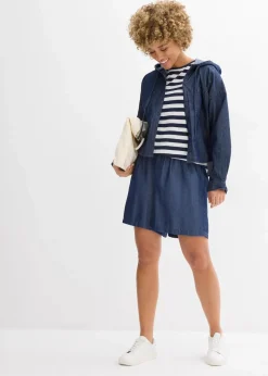 bonprix Bekleidung·Outdoorbekleidung|Bekleidung·Kleider^Schlupf-Shorts mit Smockbund dunkelblau denim