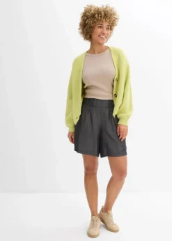 bonprix Shorts|Hosen^Schlupf-Shorts mit Smockbund schwarz