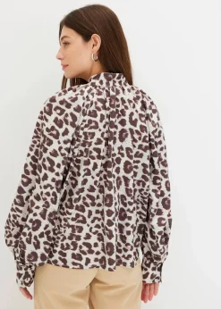 bonprix Blusen & Tuniken|Nachhaltigere Materialien^Schluppenbluse sand leo bedruckt