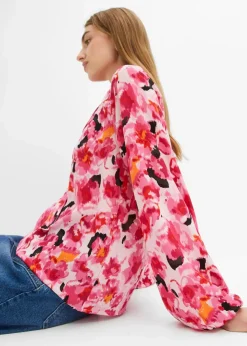 bonprix Bekleidung·Jacken & Mäntel|Blusen & Tuniken^Schluppenbluse aus Chiffon pink floral