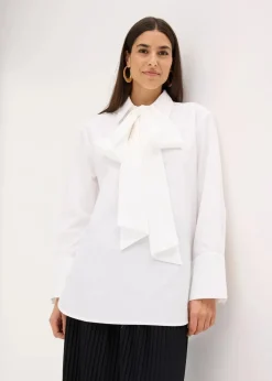 bonprix Bekleidung·Jacken & Mäntel|Blusen & Tuniken^Schluppenbluse aus reiner Baumwolle weiß