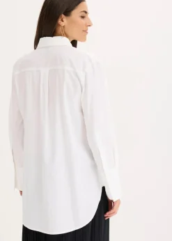 bonprix Bekleidung·Jacken & Mäntel|Blusen & Tuniken^Schluppenbluse aus reiner Baumwolle weiß