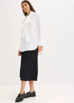 bonprix Bekleidung·Jacken & Mäntel|Blusen & Tuniken^Schluppenbluse aus reiner Baumwolle weiß