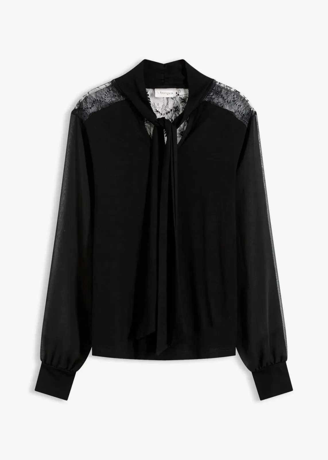 bonprix Shirts & Tops^Schluppenshirt mit Spitze schwarz