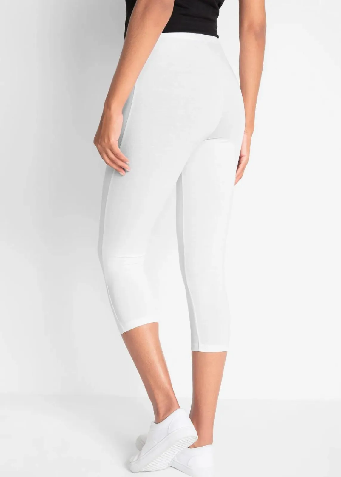bonprix Hosen|Basics^Schmal geschnittene Capri-Leggings (2er Pack) weiß+schwarz