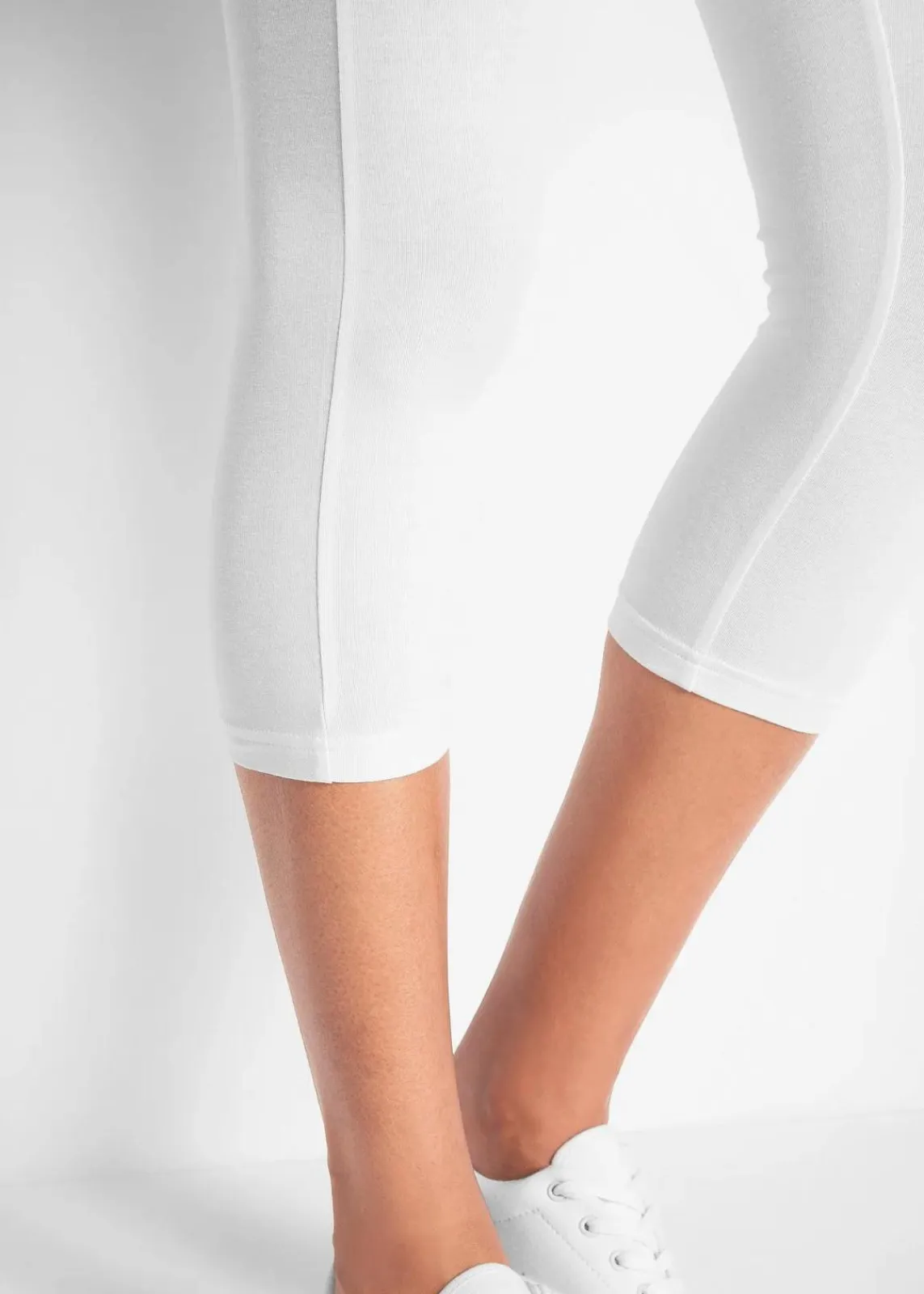 bonprix Hosen|Basics^Schmal geschnittene Capri-Leggings (2er Pack) weiß+schwarz