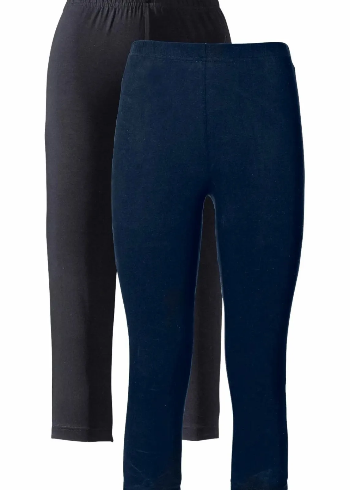 bonprix Hosen|Basics^Schmal geschnittene Capri-Leggings (2er Pack) dunkelblau+schwarz