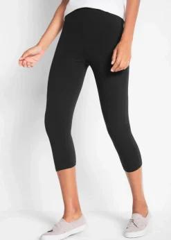 bonprix Hosen|Basics^Schmal geschnittene Capri-Leggings (2er Pack) schwarz