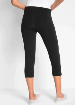 bonprix Hosen|Basics^Schmal geschnittene Capri-Leggings (2er Pack) schwarz