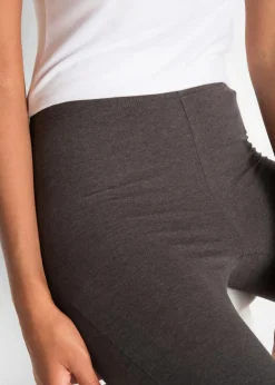 bonprix Bekleidung·Röcke|Bekleidung·Kleider^Schmal geschnittene Capri-Leggings (2er Pack) anthrazit meliert+schwarz