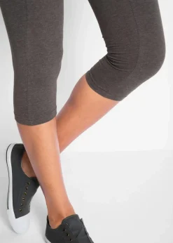 bonprix Bekleidung·Röcke|Bekleidung·Kleider^Schmal geschnittene Capri-Leggings (2er Pack) anthrazit meliert+schwarz