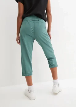 bonprix Hosen|Sportbekleidung^Schnelltrocknende Funktionshose in Capri-Länge graugrün
