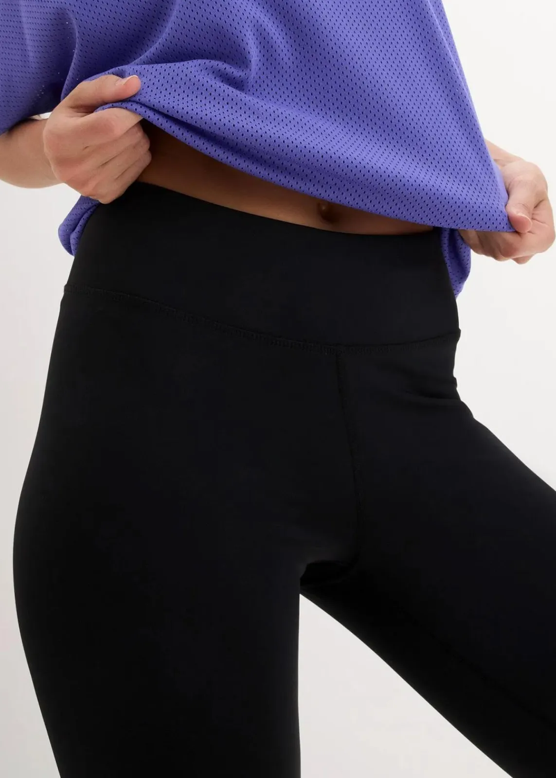 bonprix Bekleidung·Sweat|Bekleidung·Kleider^Schnelltrocknende Leggings, knöchelfrei schwarz