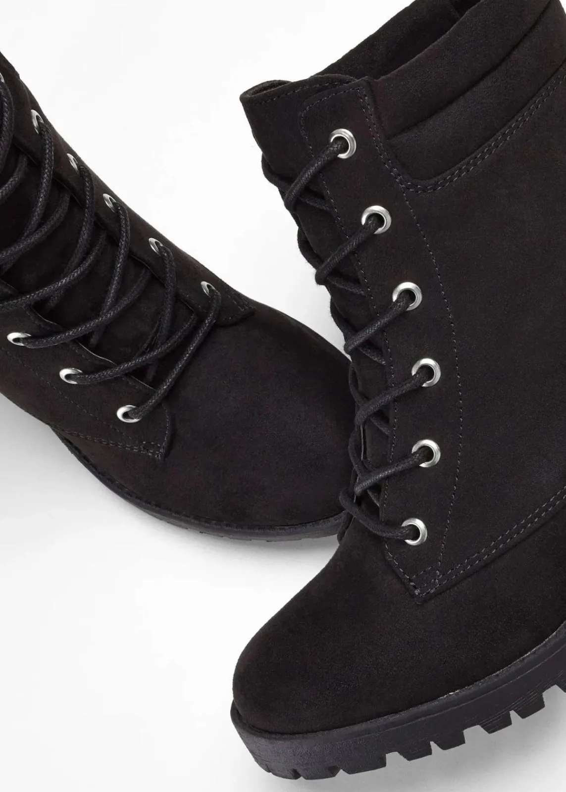 bonprix Boots^Schnürboots mit Blockabsatz schwarz