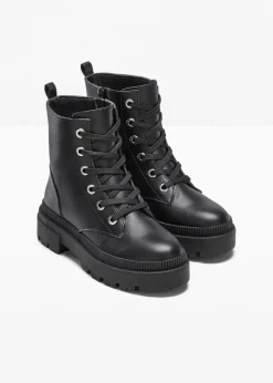 bonprix Boots^Schnürboots mit Profilsohle schwarz