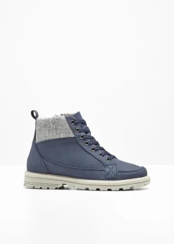 bonprix Boots^Schnürboots mit Profilsohle nachtblau