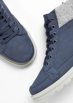 bonprix Boots^Schnürboots mit Profilsohle nachtblau