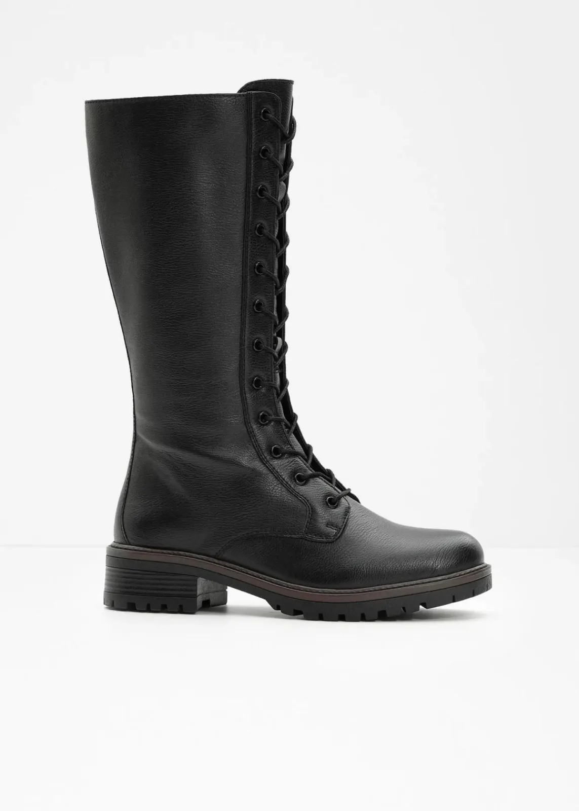 bonprix Gefütterte Winterschuhe|Stiefel^Schnürstiefel schwarz