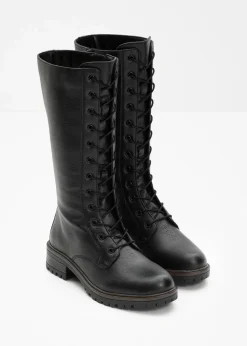 bonprix Gefütterte Winterschuhe|Stiefel^Schnürstiefel schwarz