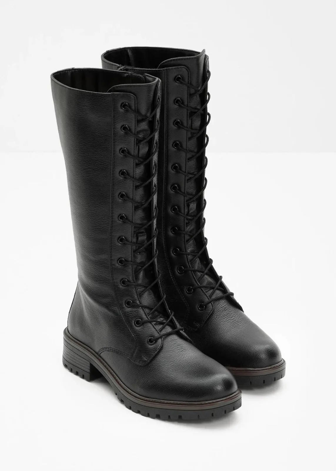 bonprix Gefütterte Winterschuhe|Stiefel^Schnürstiefel schwarz
