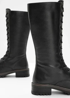 bonprix Gefütterte Winterschuhe|Stiefel^Schnürstiefel schwarz