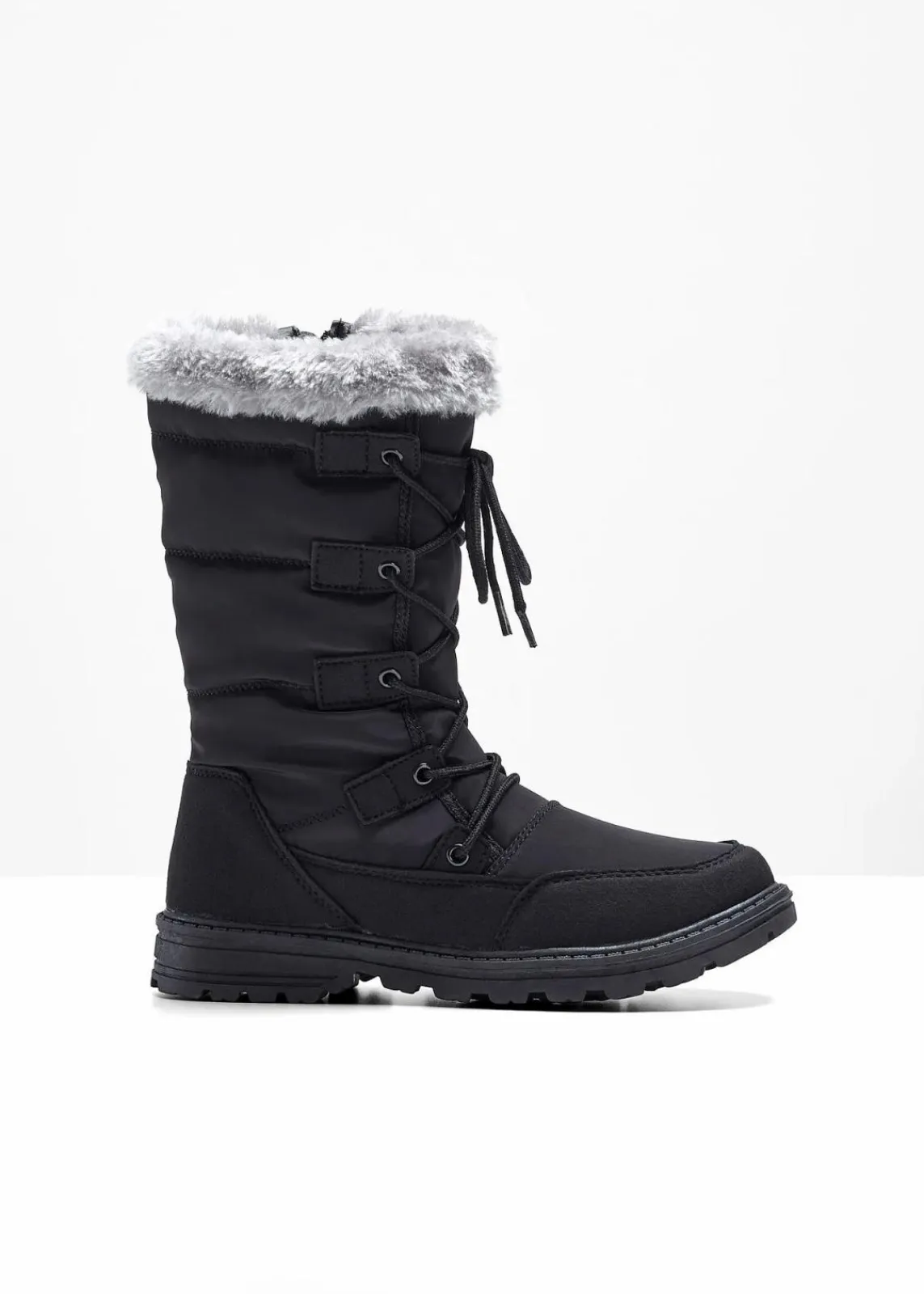 bonprix Komfortschuhe|Gefütterte Winterschuhe^Schnürstiefel schwarz