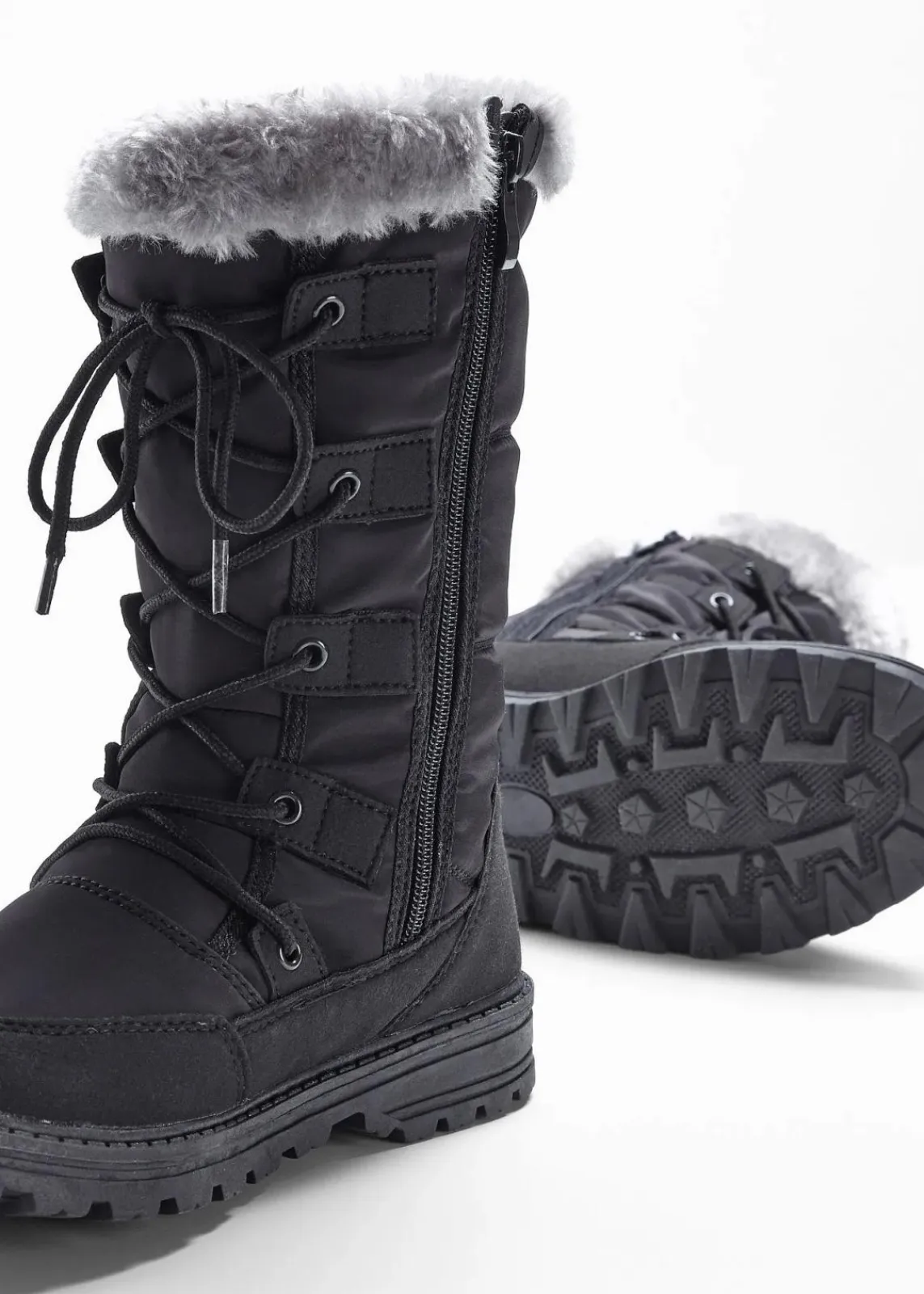 bonprix Komfortschuhe|Gefütterte Winterschuhe^Schnürstiefel schwarz