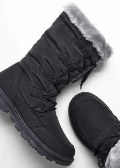 bonprix Komfortschuhe|Gefütterte Winterschuhe^Schnürstiefel schwarz