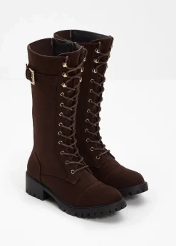 bonprix Stiefel^Schnürstiefel dunkelbraun