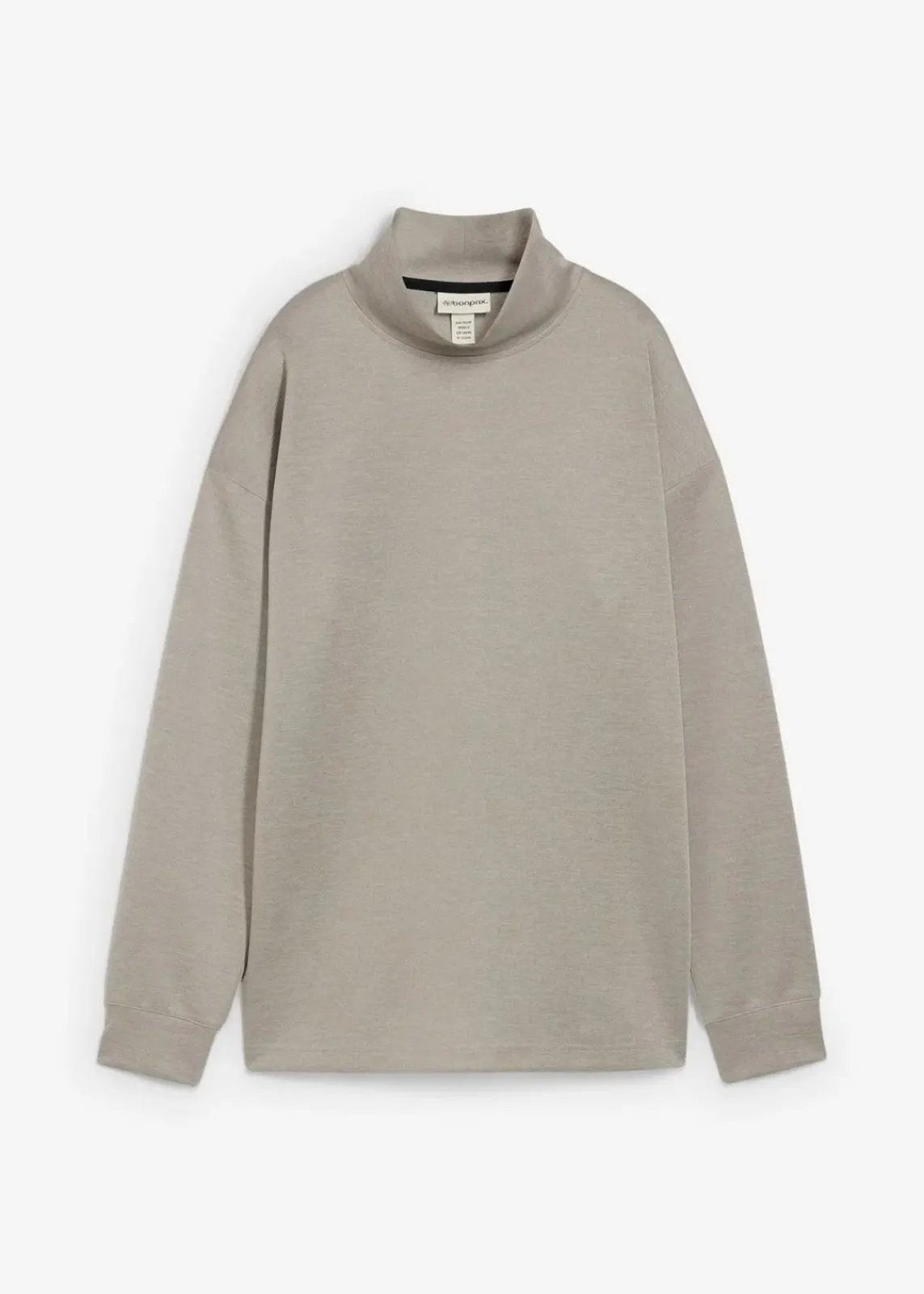 bonprix Bekleidung·Röcke|Bekleidung·Blusen & Tuniken^Scuba-Shirt mit Stehkragen hellgrau meliert meliert