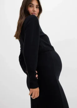 bonprix Bekleidung·Blazer|Umstandsmode^Set aus Pullover und Rock für die Schwangerschaft und danach aus Bio-Baumwolle (2. tlg Set) schwarz