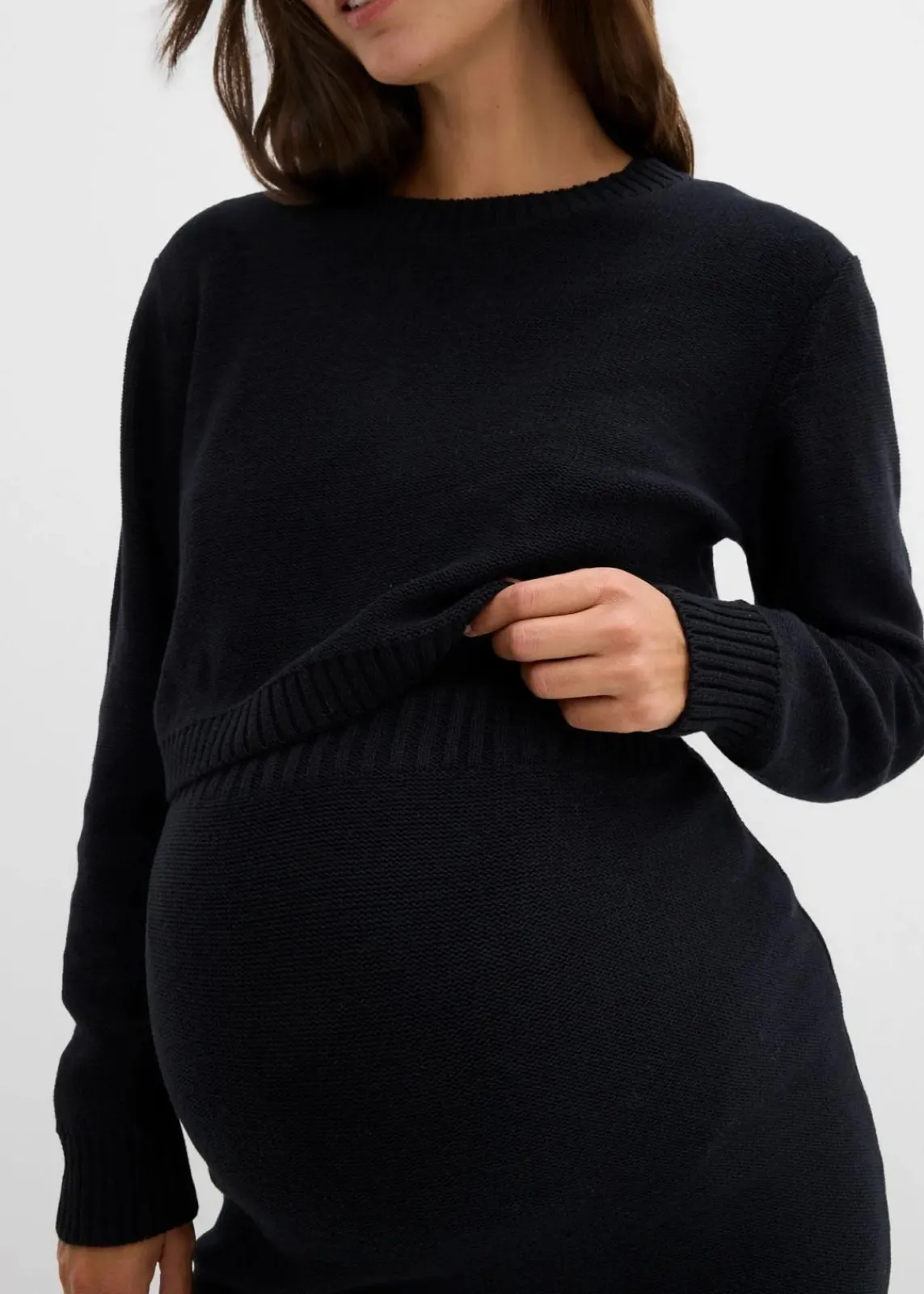 bonprix Bekleidung·Blazer|Umstandsmode^Set aus Pullover und Rock für die Schwangerschaft und danach aus Bio-Baumwolle (2. tlg Set) schwarz