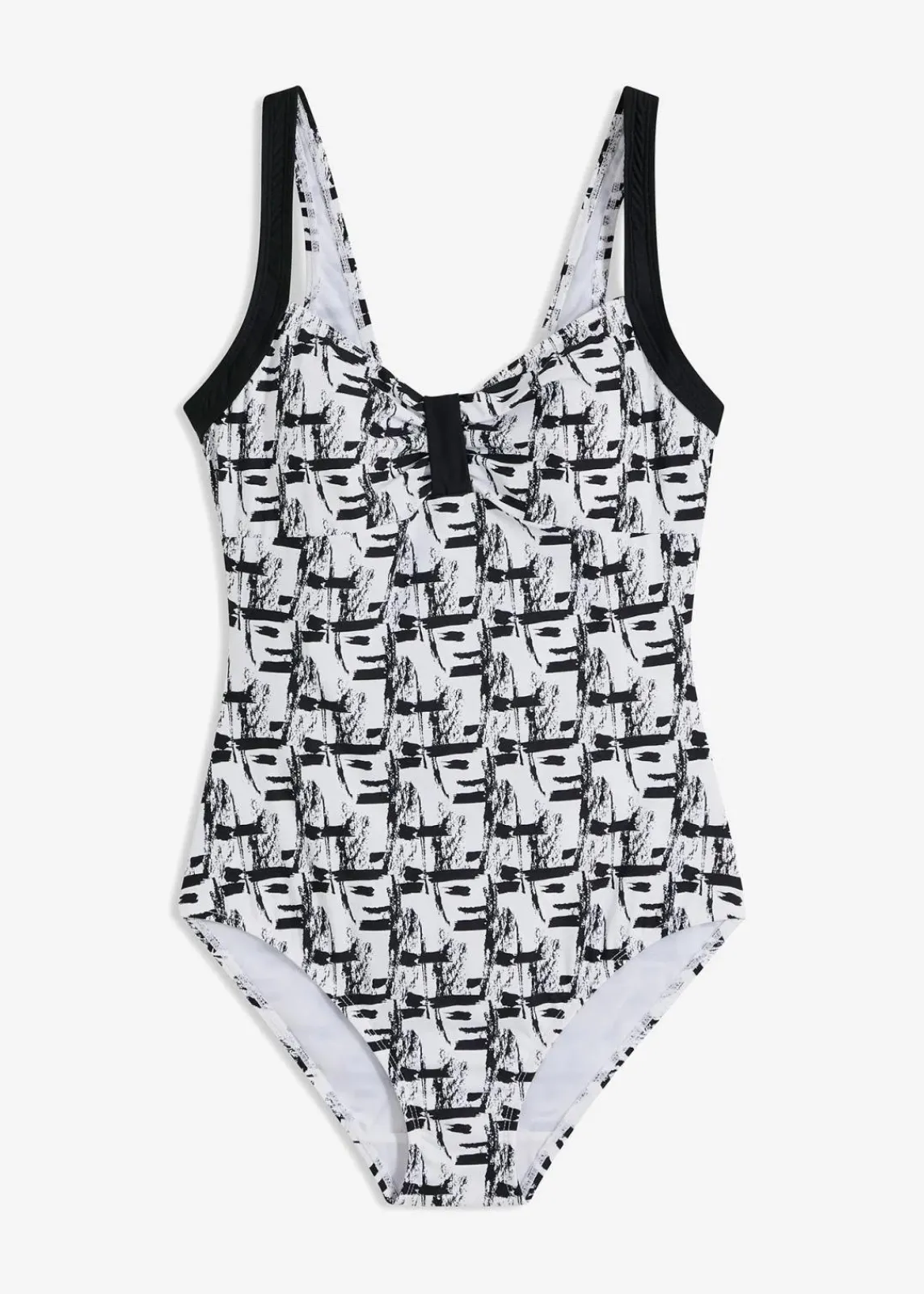 bonprix Nachhaltigere Materialien|Shapewear^Shape Badeanzug leichte Formkraft weiss / schwarz gestreift