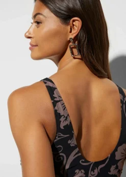 bonprix Badekleider|Shapewear^Shape Badekleid leichte Formkraft schwarz/taupe geblümt