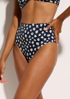 bonprix Nachhaltigere Materialien|Mix & Match^Shape Bikinihose (2er Pack) mittlere Formkraft dunkelblau + dunkelblau bedruckt