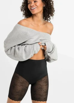 bonprix Wäsche·Radler & Oberschenkelschutz|Wäsche·Shapewear^Shape Hose mit Spitze und mittlerer Formkraft schwarz