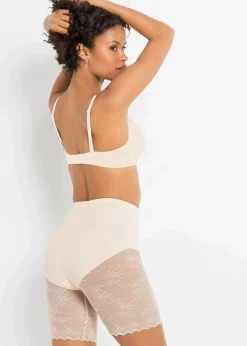 bonprix Höschen|Socken & Strumpfhosen^Shape Hose mit Spitze und mittlerer Formkraft puder