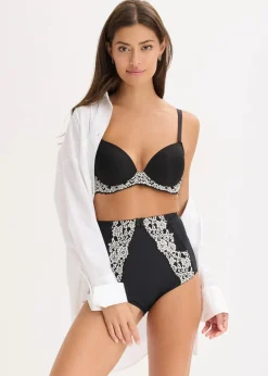 bonprix Wäsche·Shapewear|Wäsche·Höschen^Shape Panty mit leichter Formkraft schwarz/wollweiß