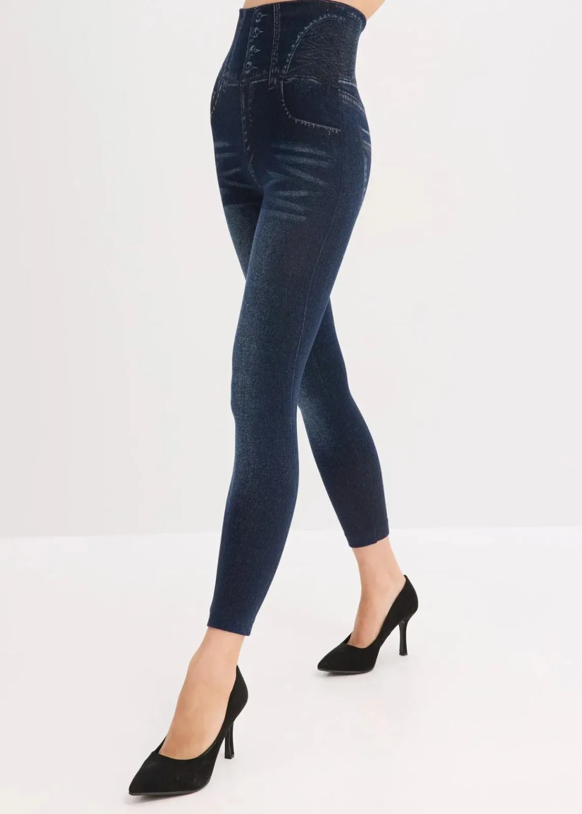 bonprix Hosen|Socken & Strumpfhosen^Shape Seamless Strumpfleggings Jeansoptik mit starker Formkraft blau jeansoptik